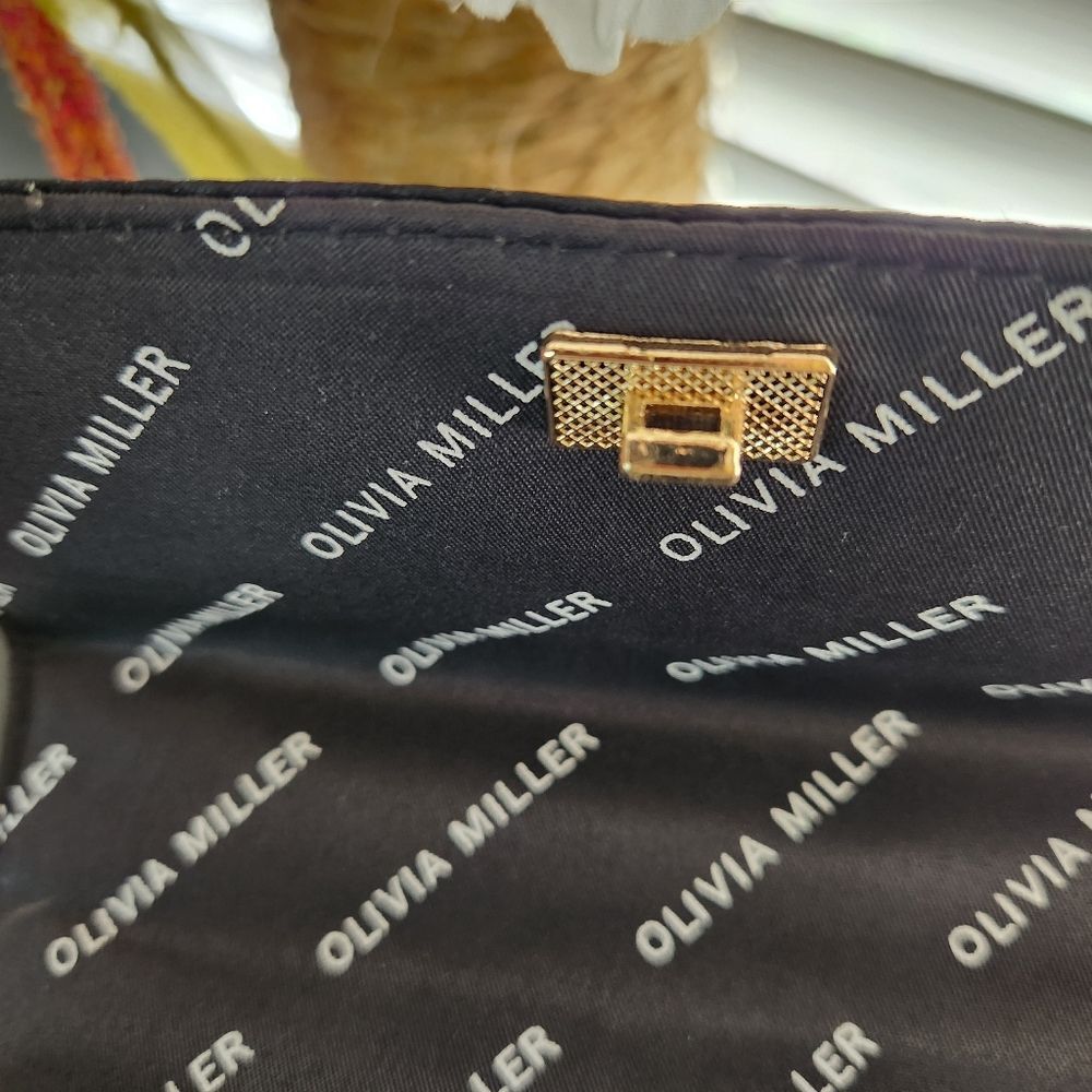 NEW!! Olivia Miller Women's Handbag With Strap Black Silver Dazzling Rhinestones - Picture 8 of 15
